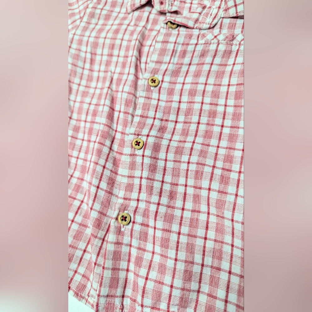 Zara Kids Red Plaid Button Down Shirt - Picture 3 of 5